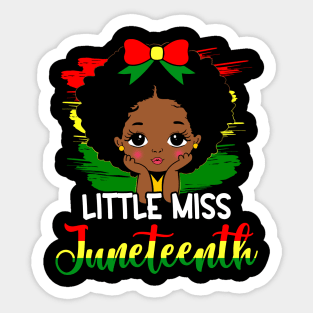 Little Miss Juneteenth Celebrating 1865 Cute Black Girls Kid Sticker